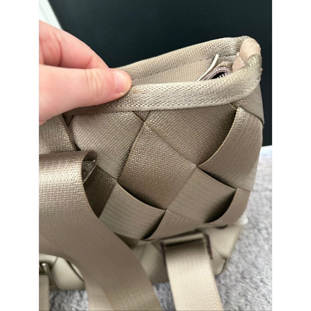 Maggie Bags Recycled Seatbelt Backpack Tan/Beige - Picture 10 of 12